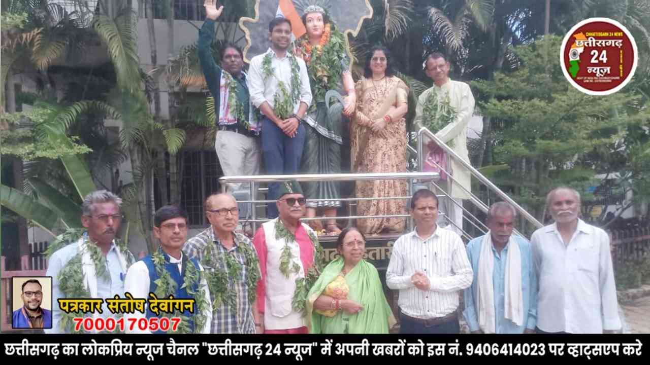 साहित्य समिति ने छत्तीसगढ़ महतारी की पूजा - अर्चना कर ,मनाया प्राकृतिक हरीतिमा का पर्व "हरेली"