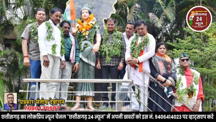 साहित्य समिति ने छत्तीसगढ़ महतारी की पूजा - अर्चना कर ,मनाया प्राकृतिक हरीतिमा का पर्व 