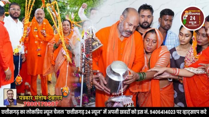जितेन्द्र वर्मा के नेतृत्व में पाटन से टोलाघाट तक निकली भव्य कांवर यात्रा