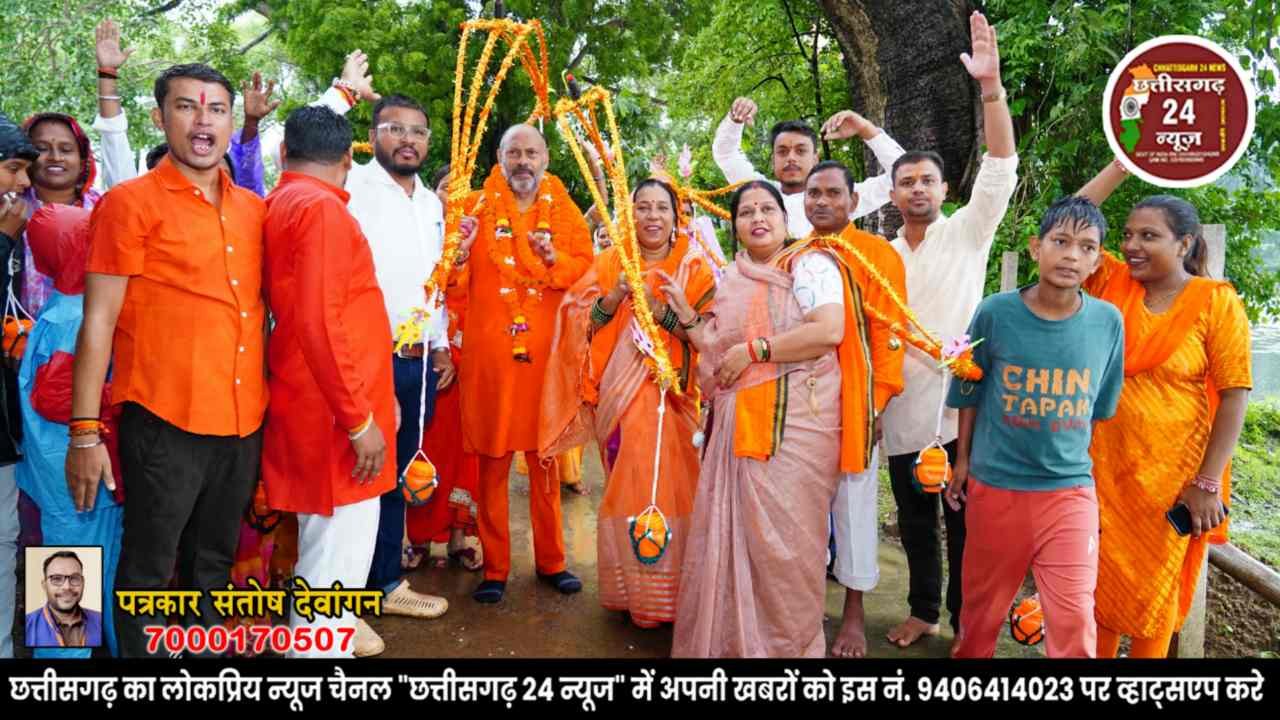 जितेन्द्र वर्मा के नेतृत्व में पाटन से टोलाघाट तक निकली भव्य कांवर यात्रा
