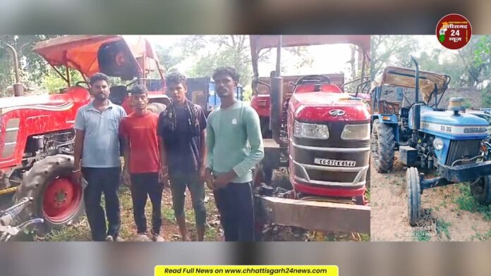 अवैध रेत परिवहन पर खनिज विभाग की बड़ी कार्रवाई, 4 ट्रैक्टर जब्त