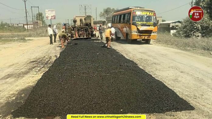 रिंग रोड पर बीटी पैच रिपेयरिंग कार्य प्रारंभ